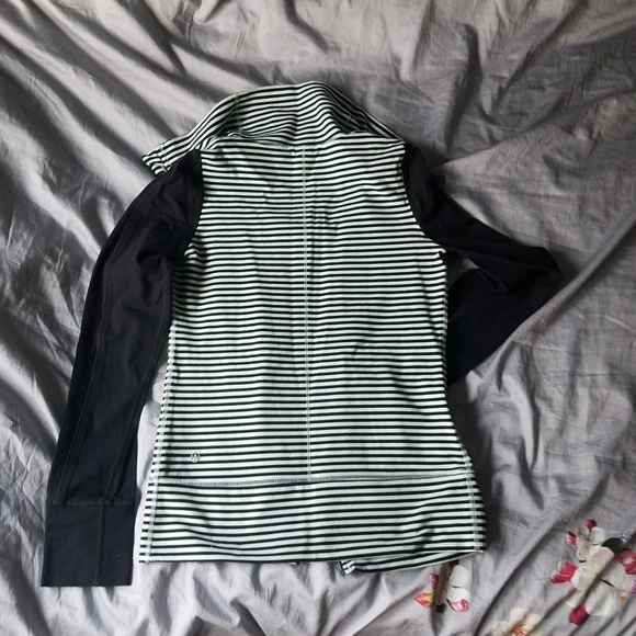 Lululemon Mint Black Stripe zip Up Hoodie 6 - Picture 7 of 7